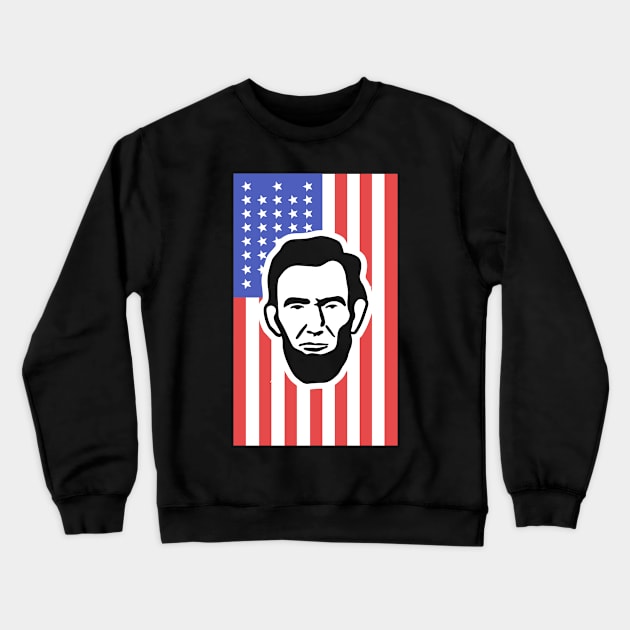 Lincoln - American Civil War North Union Flag Crewneck Sweatshirt by MeatMan